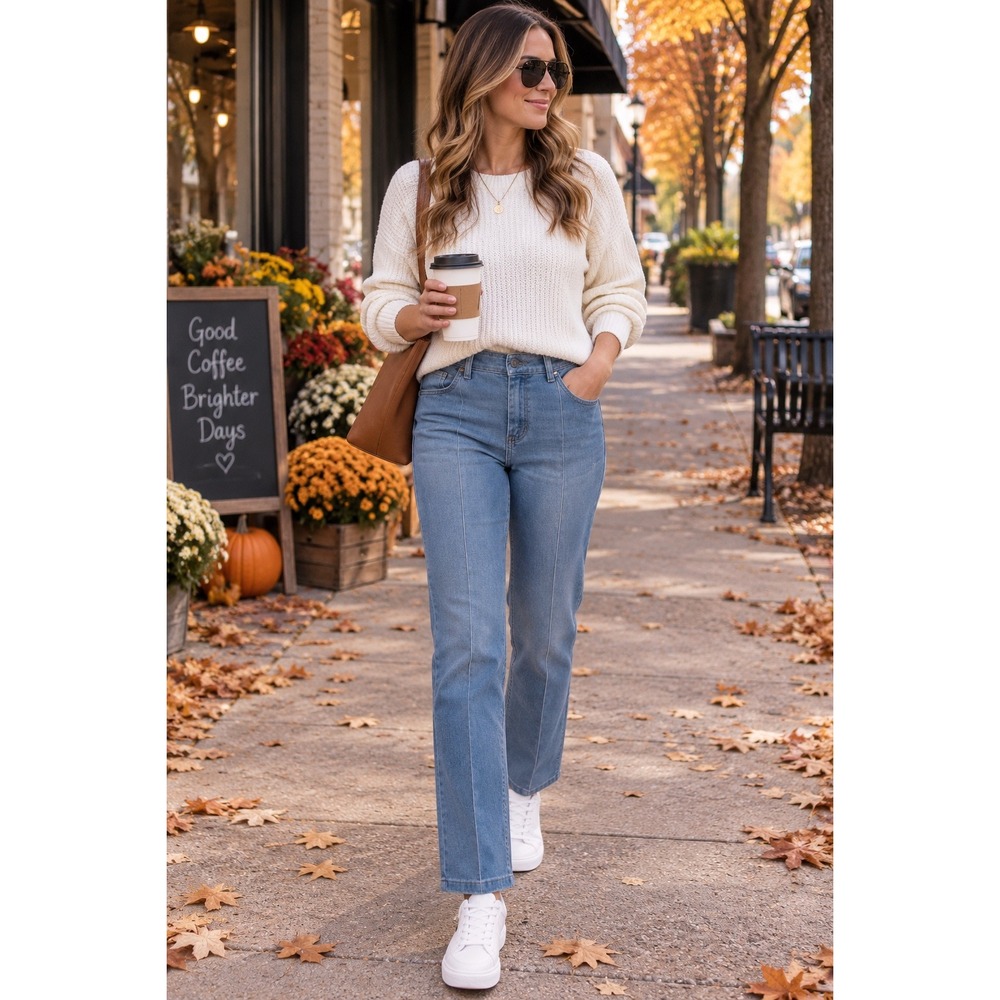 Lee Sinfully Soft Women Medium Wash Straight Leg Jeans Blue Denim Pants